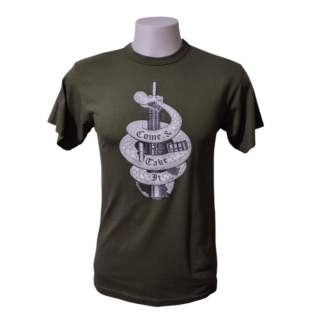 Graphic T-Shirt Come & Take It Adult Size M Snake Military Green T-Shirt  Rothco